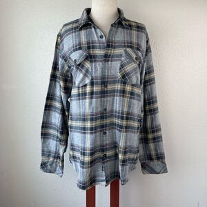 Burnside Button Down Flannel Shirt Size L EUC